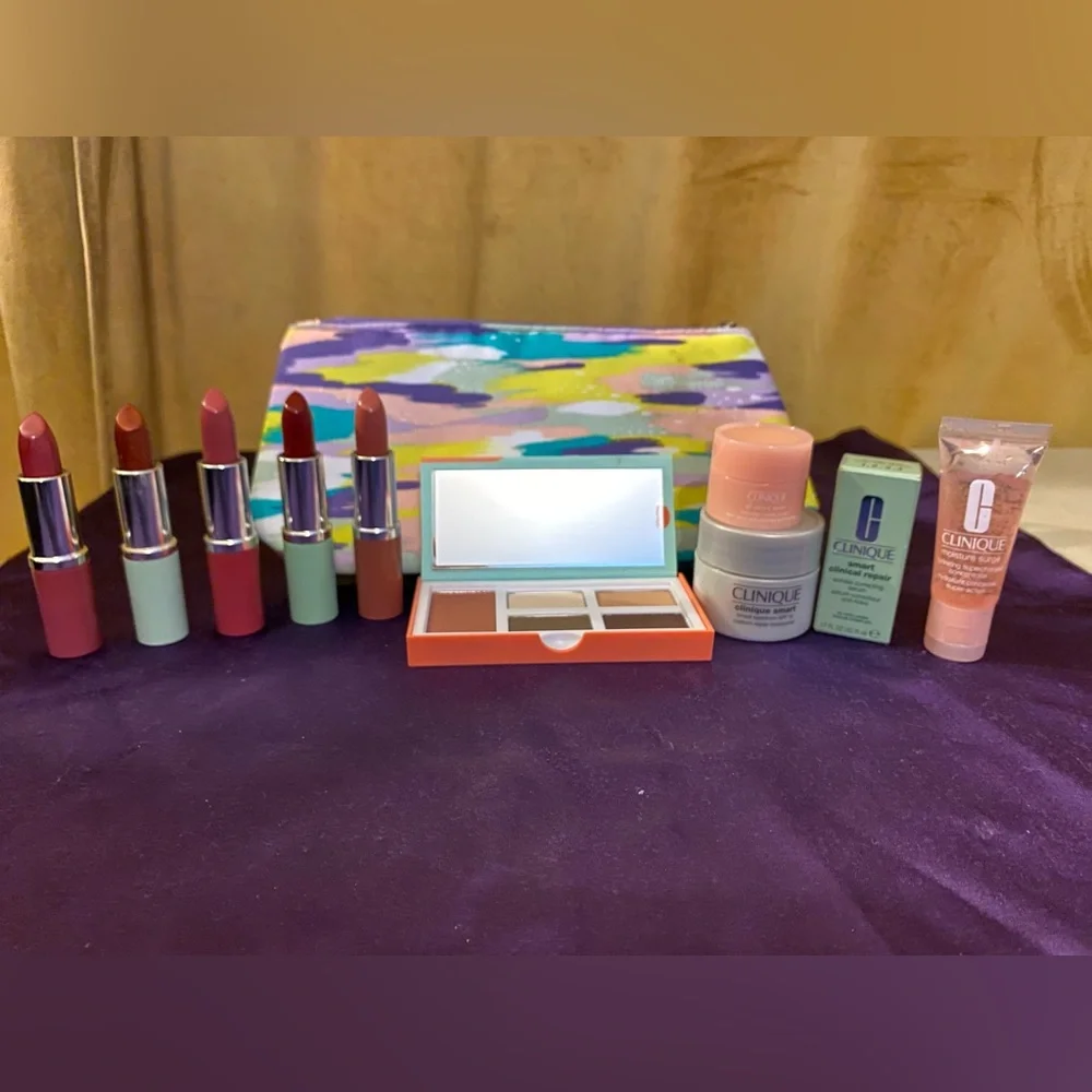 NEW Clinique Lipstick & Skincare Collection & Colorful Bag Details N description - Picture 8 of 9